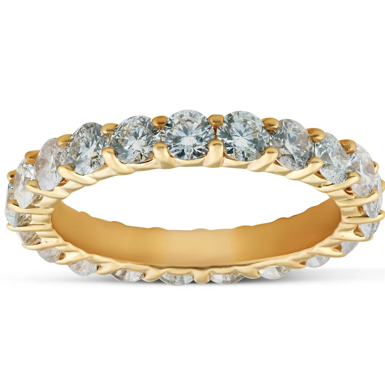 1 3/8 Ct TDW Diamond Eternity Ring Shared Prong Anniversary Band 14k Yellow Gold