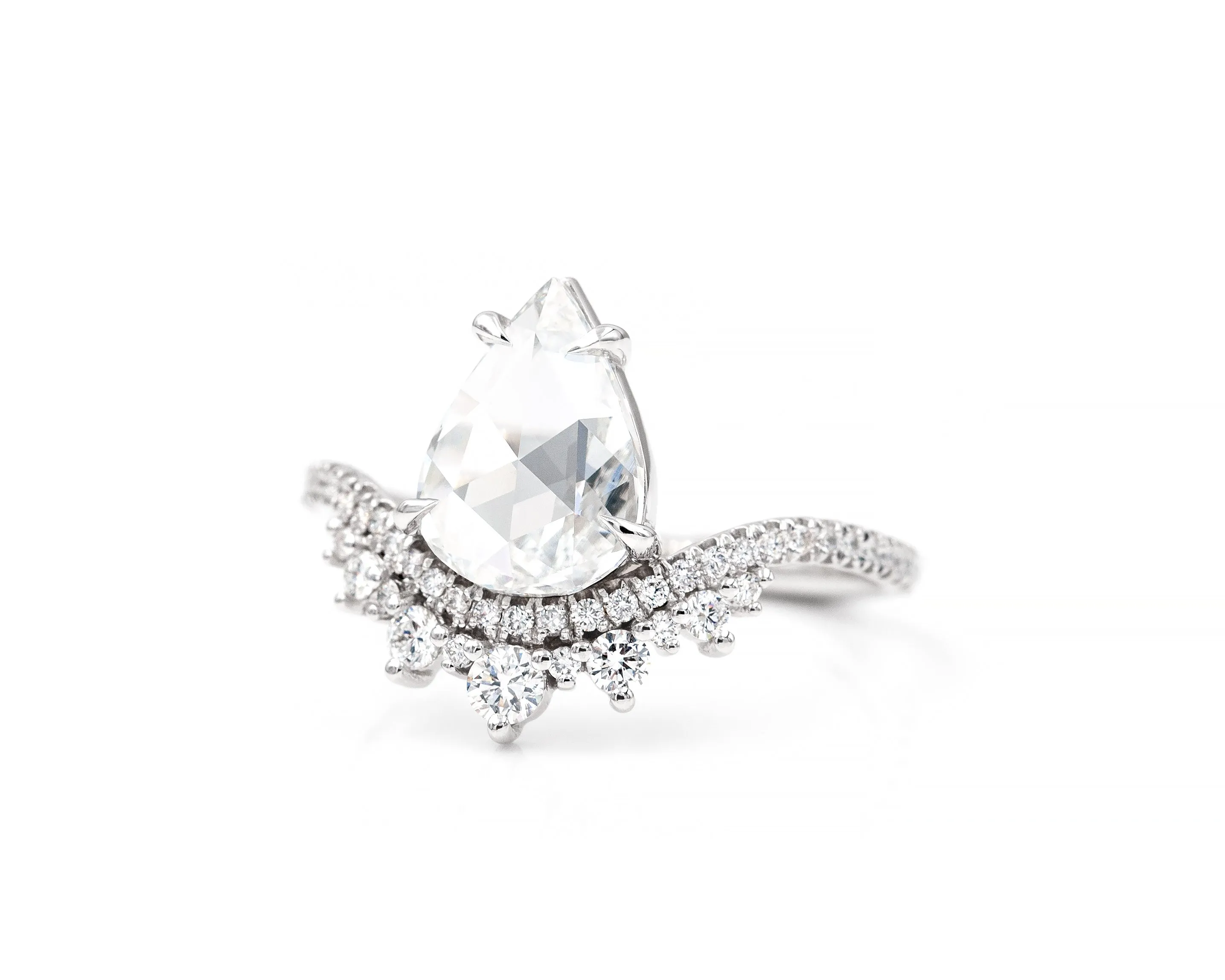 1.50-Carat Pear Diamond Coronet Ring