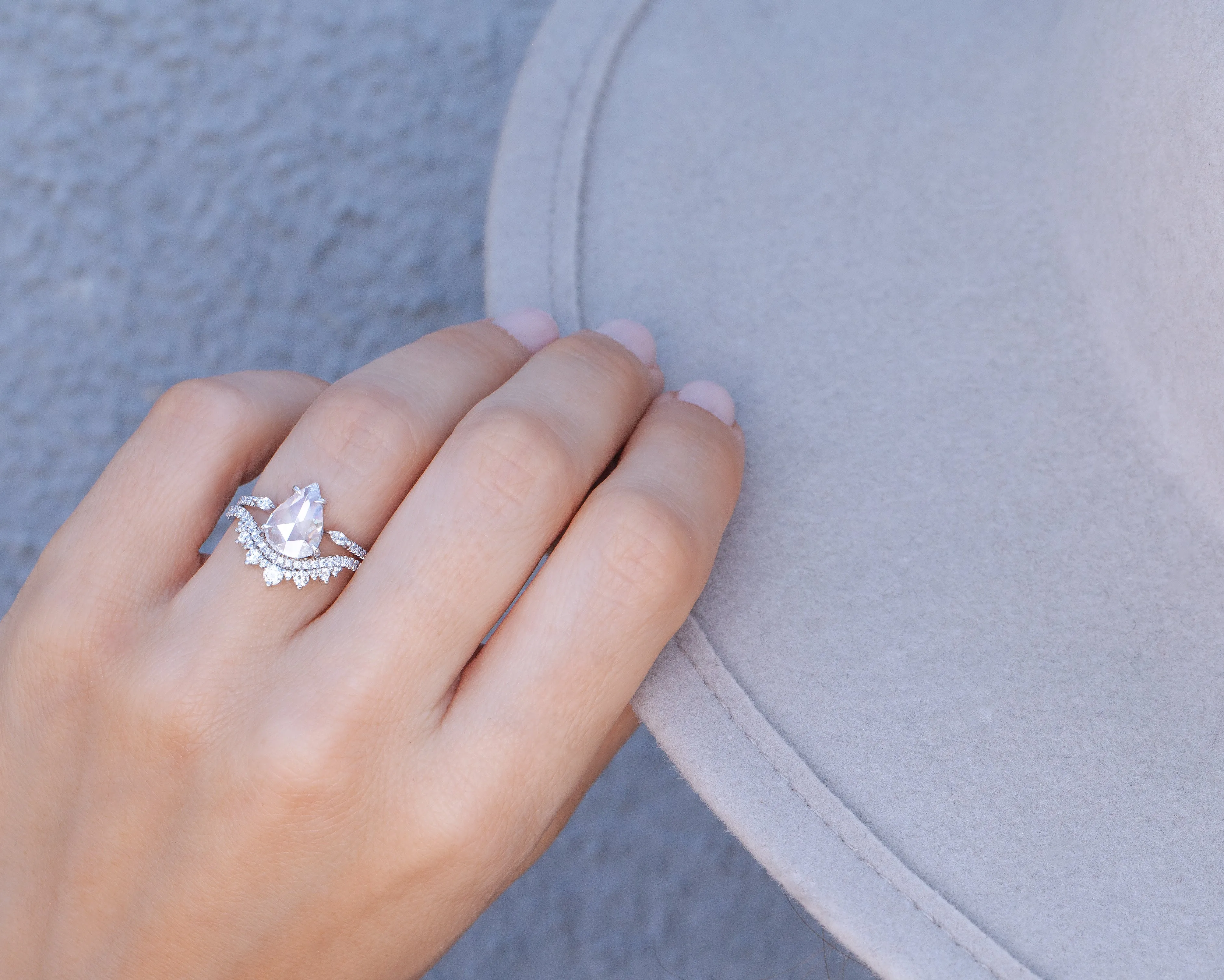 1.50-Carat Pear Diamond Coronet Ring