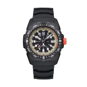 43MM LUMINOX BEAR GRYLLS SURVIVAL MOUNTAIN COLLECTION QUARTZ WATCH WITH BLACK AND TAN DATE DIAL