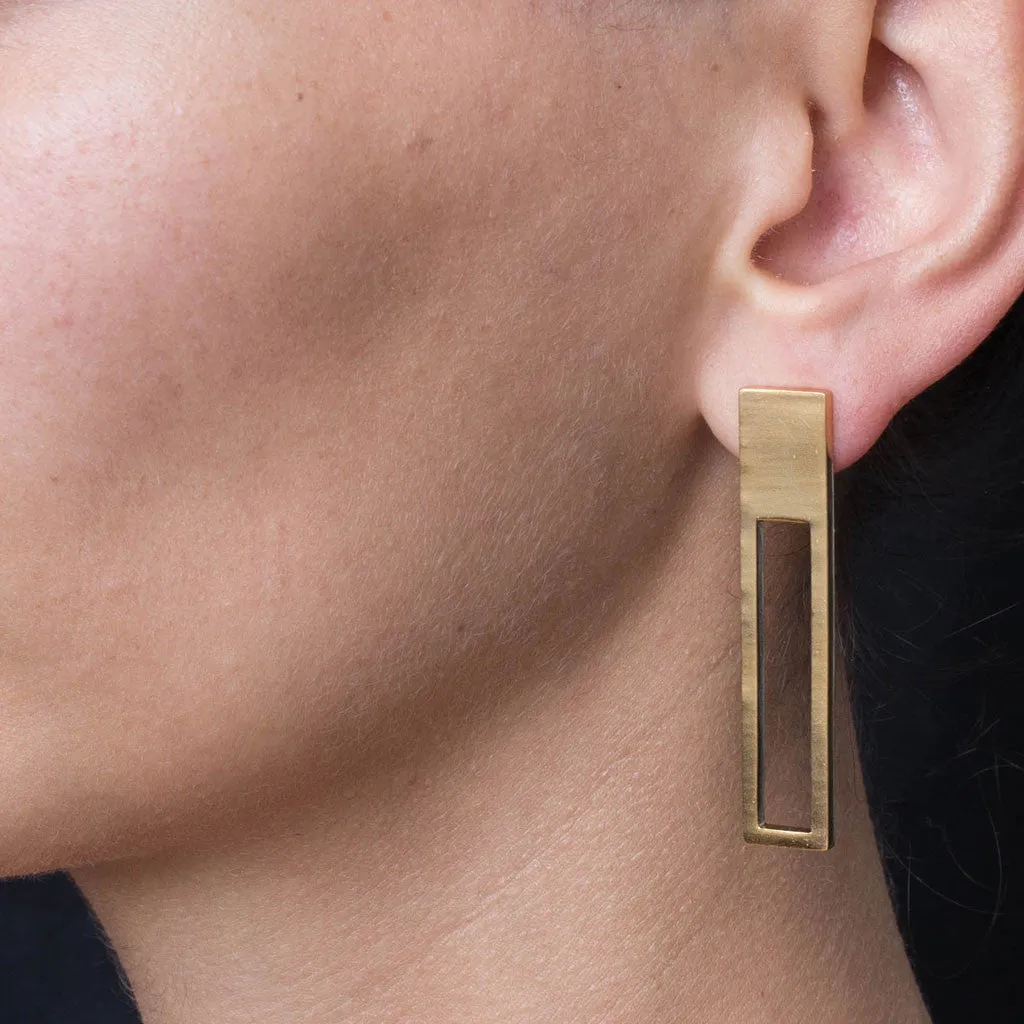 A 608 - Open Rectangle Earrings