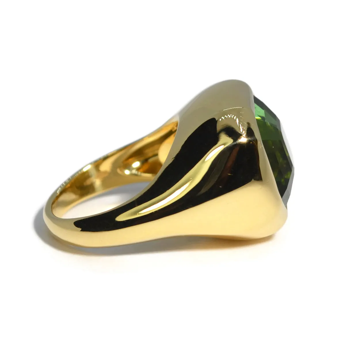 A & Furst - Essential - One of a Kind Cocktail Ring with Mint Green Tourmaline, 18k Yellow Gold