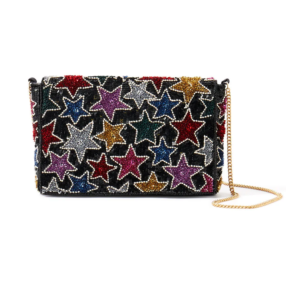 Accessorize London Women's Multi Embellished Star Clutch