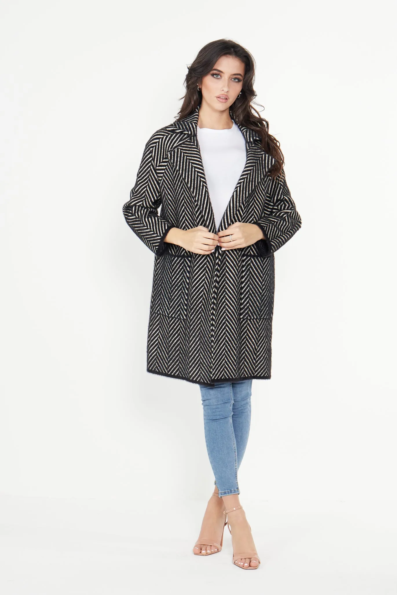 Angeleye Fluffy Striped Coat