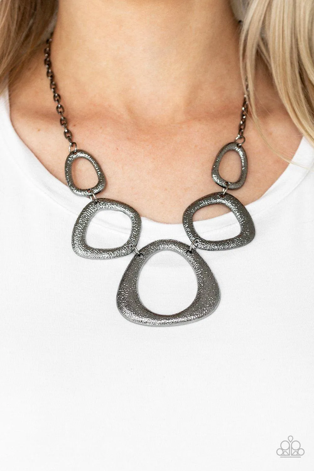 Backstreet Bandit Black Gunmetal Necklace - Paparazzi Accessories