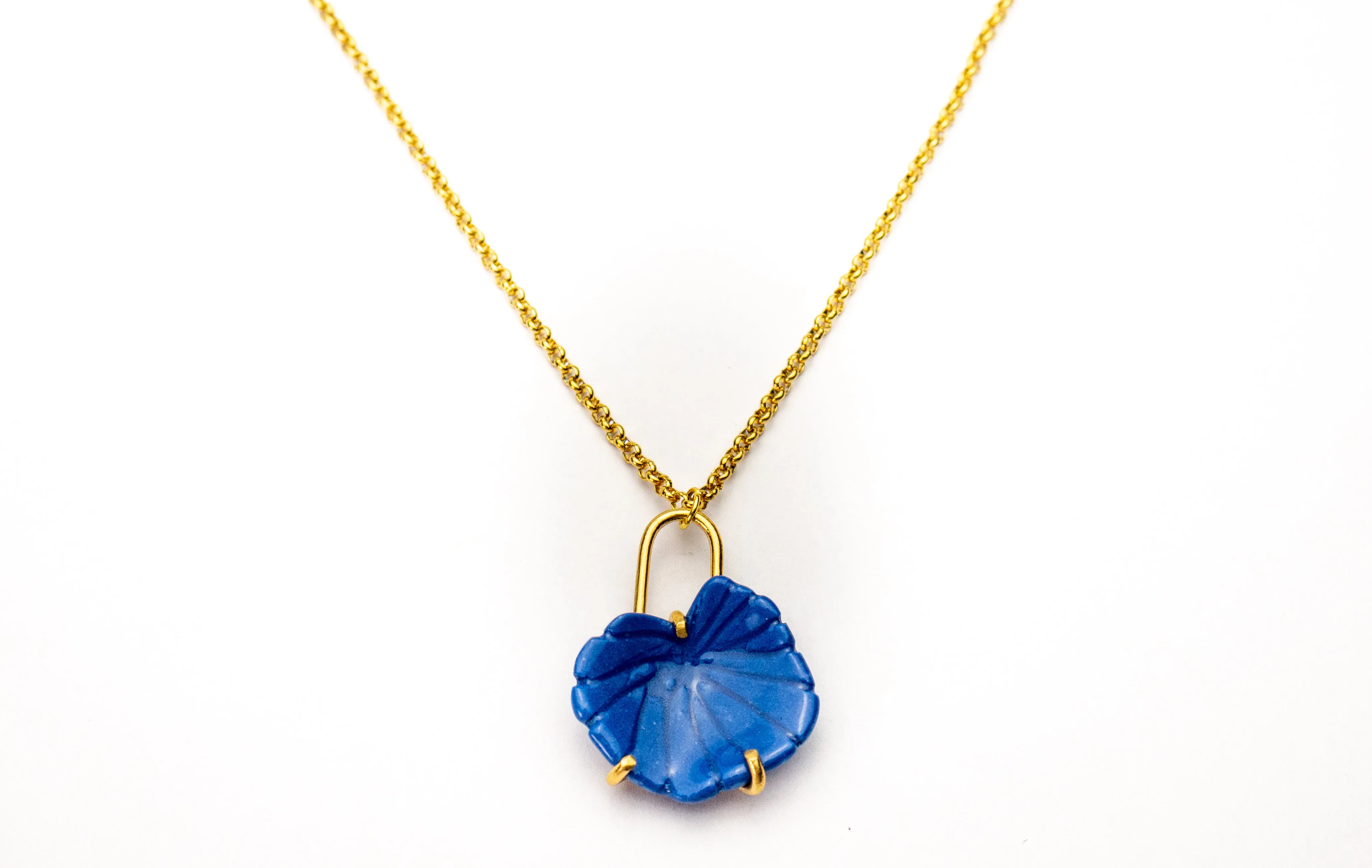 Blue Porcelain Flower Necklace