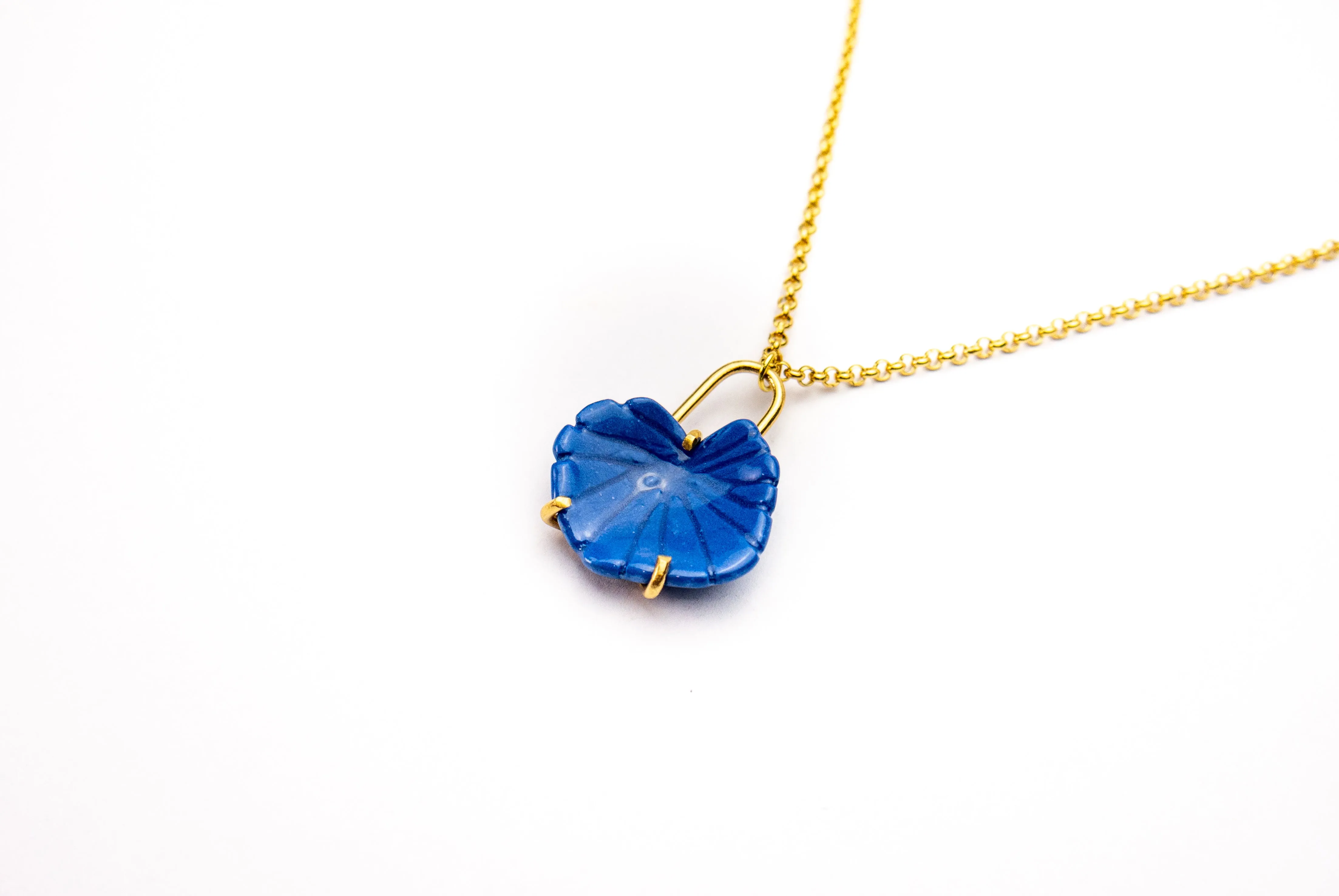 Blue Porcelain Flower Necklace