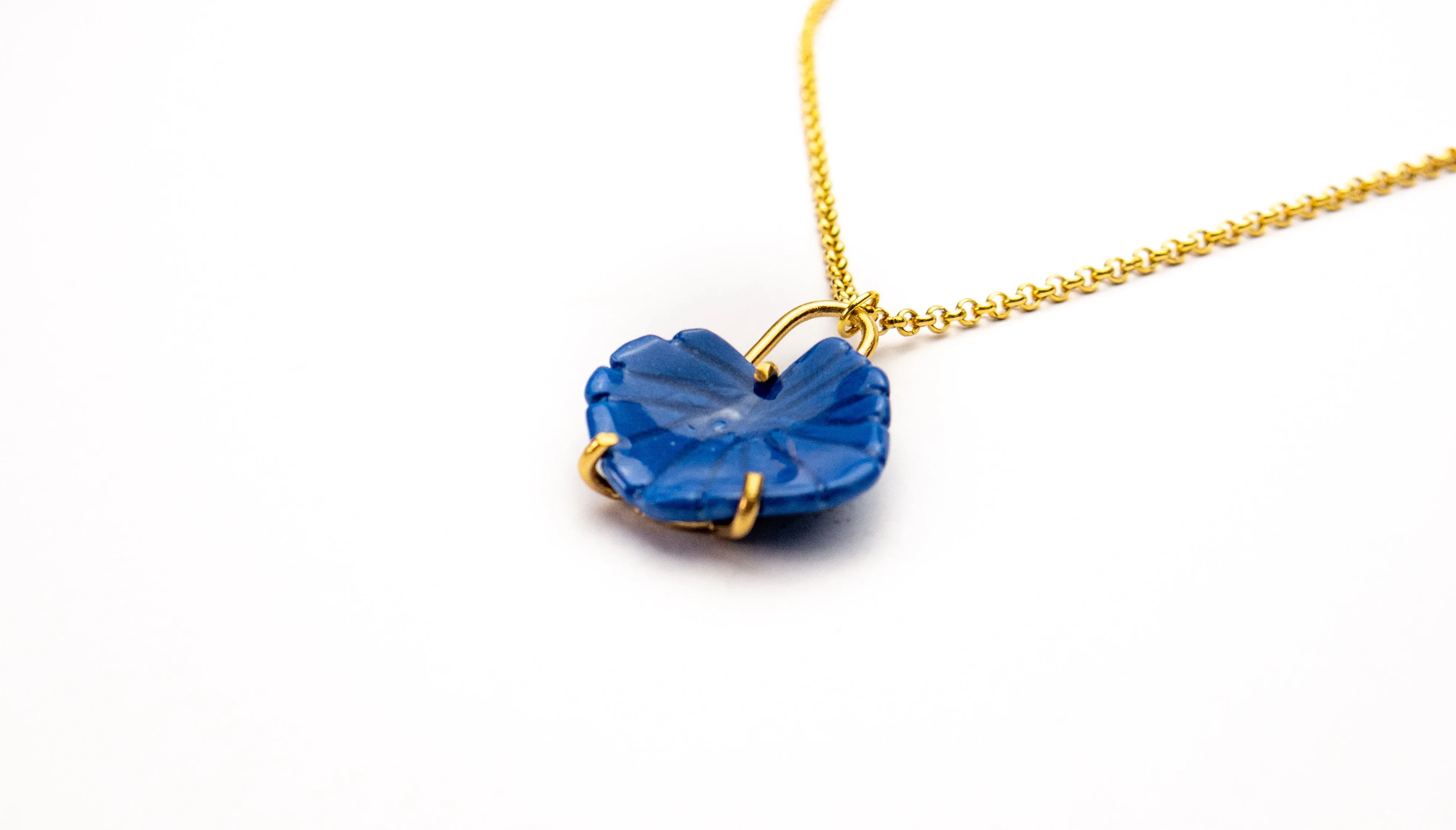 Blue Porcelain Flower Necklace