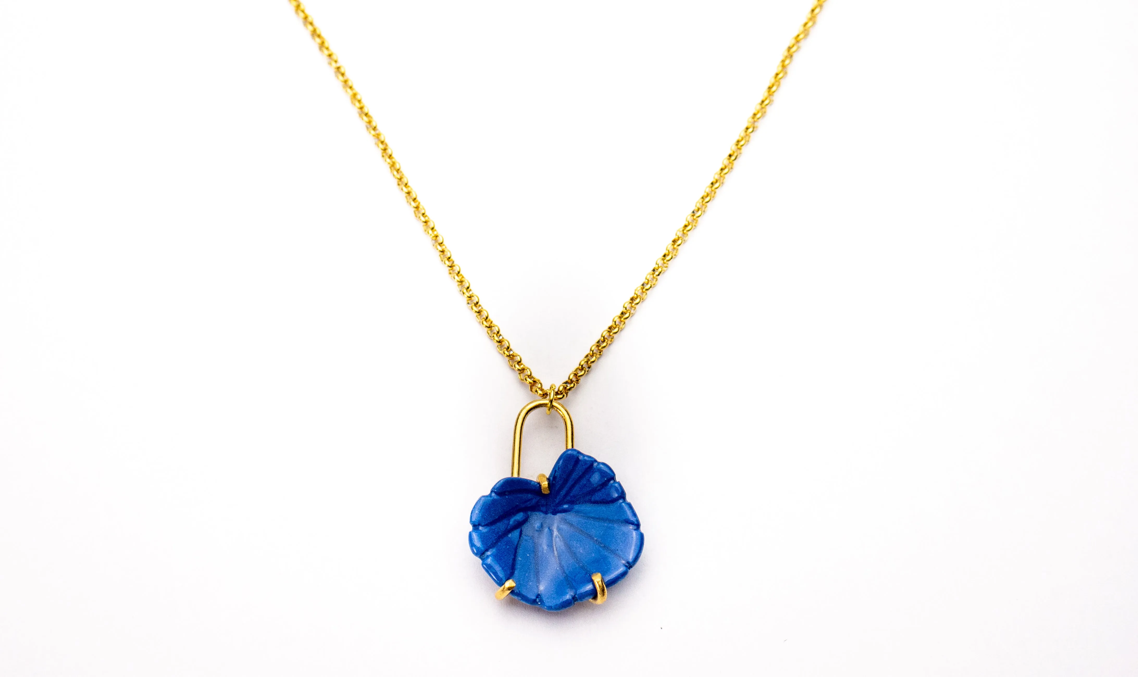 Blue Porcelain Flower Necklace