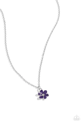 Cottage Retreat Purple Flower Necklace - Paparazzi Accessories