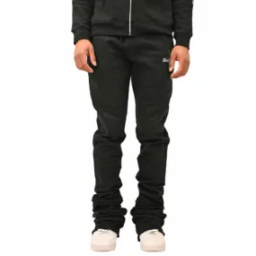 Doctrine Denim Dagger Super Stacked Flared Joggers (Black) DB0024