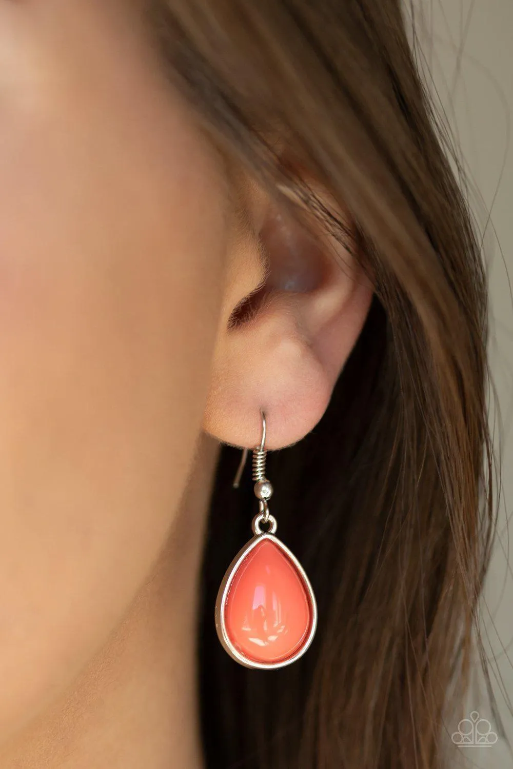 Drop Zone Coral Teardrop Necklace - Paparazzi Accessories