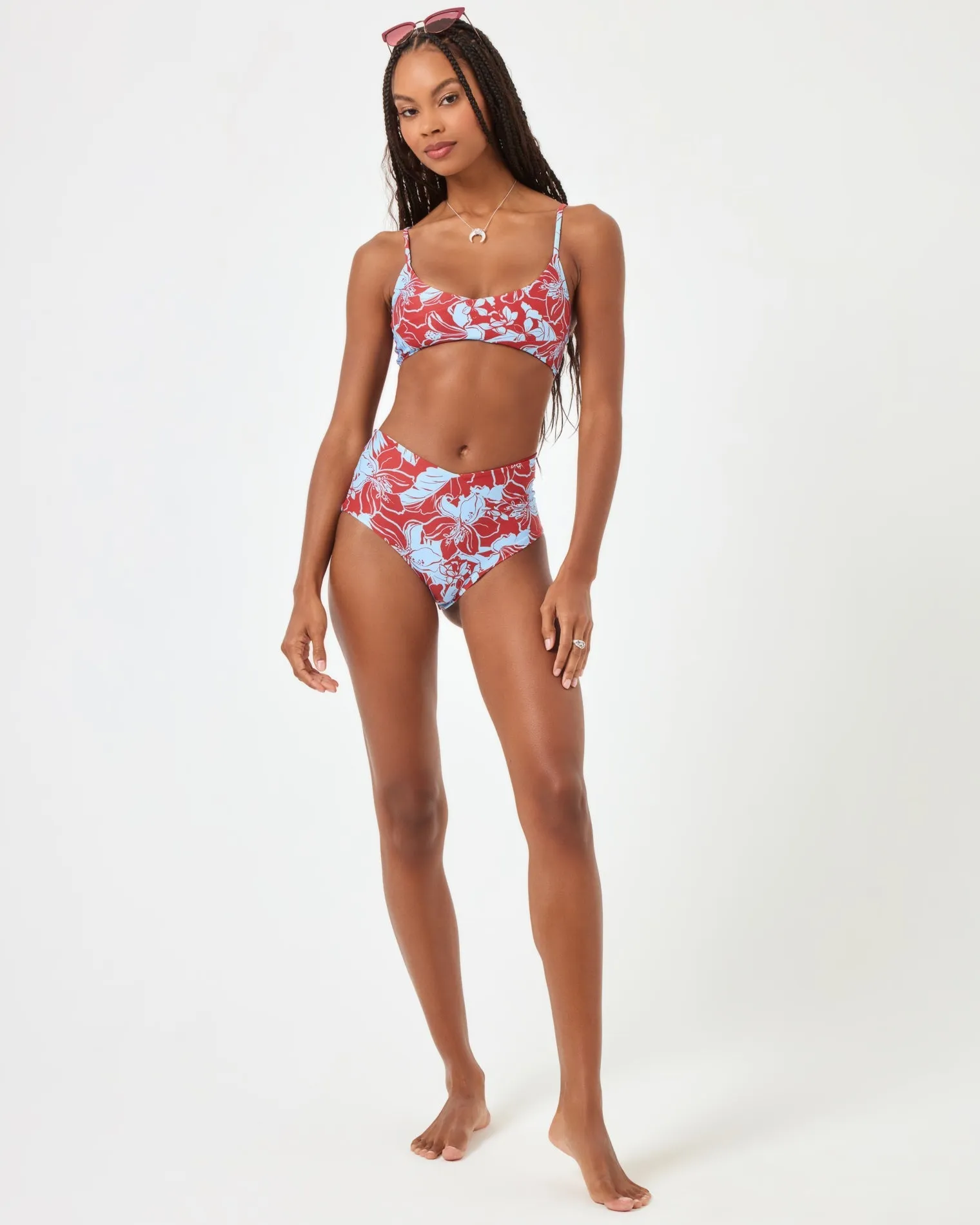 Eco Chic Econyl High Tide Bikini Top - Going Tropical