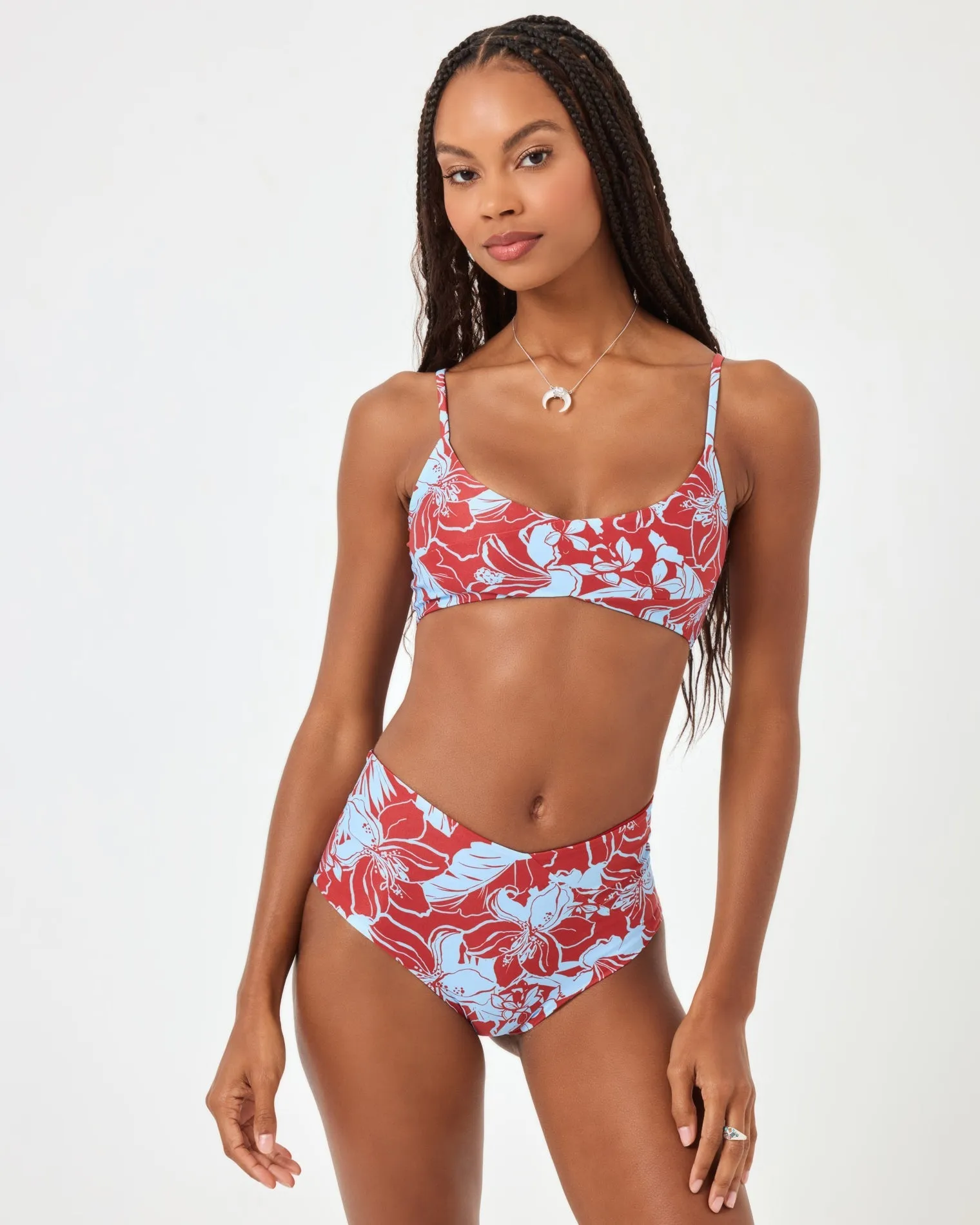 Eco Chic Econyl High Tide Bikini Top - Going Tropical