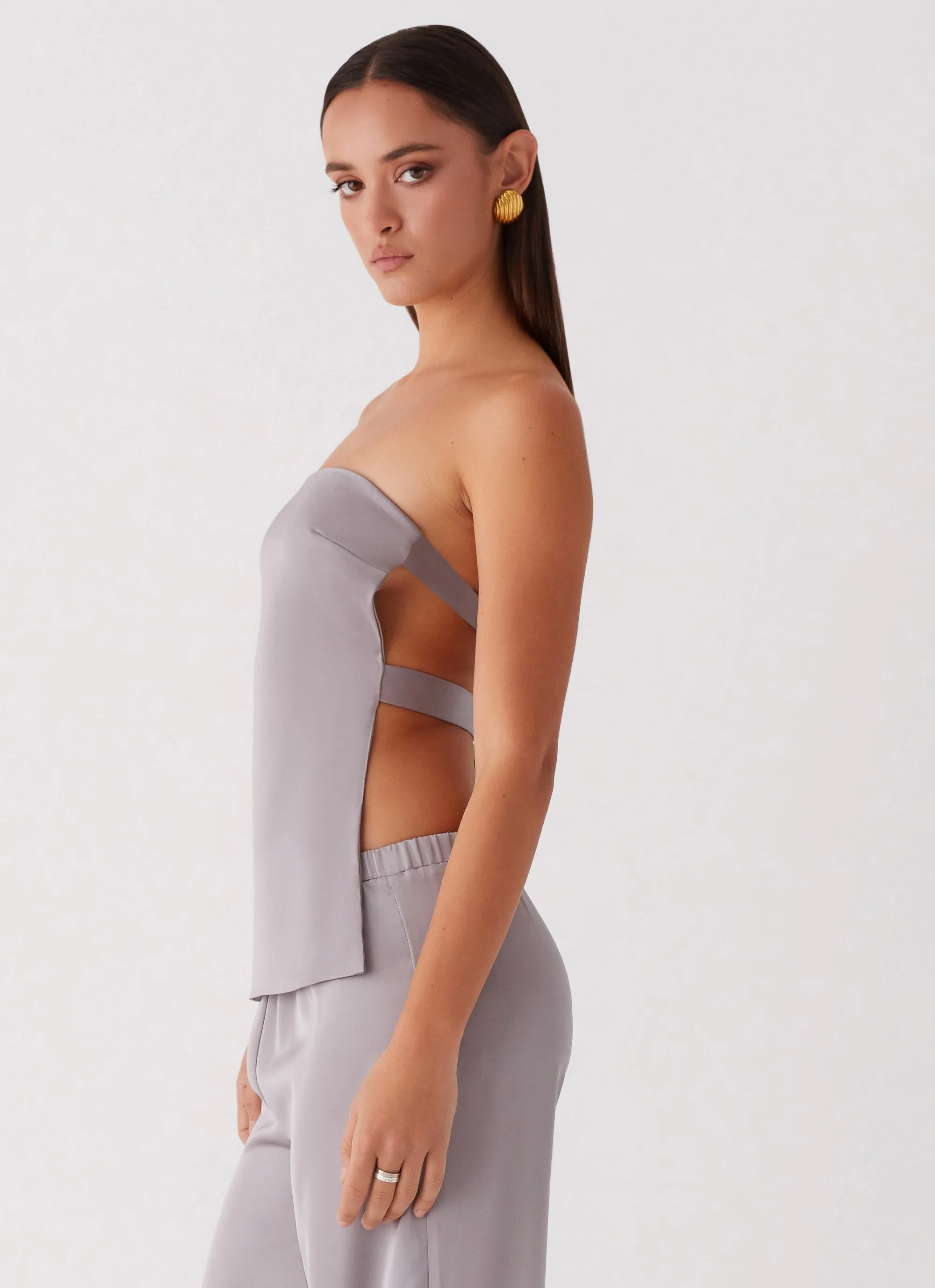 Enchanted Loving Strapless Top - Grey