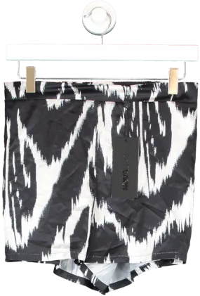 Fashion Nova Black Joyce Satin Short - Black/white UK XS