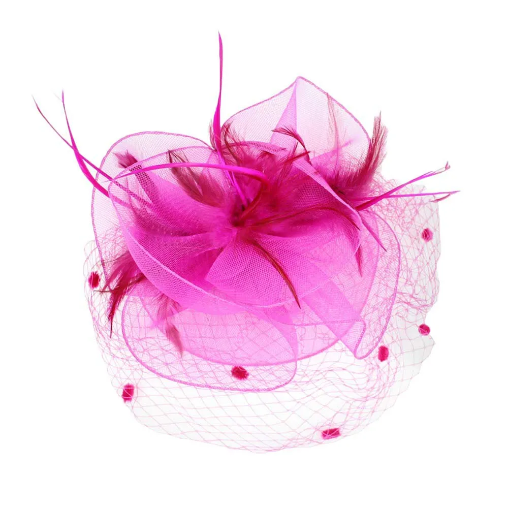 Feather Mesh Flower Fascinator Headband