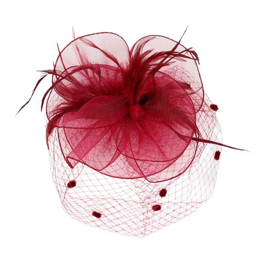 Feather Mesh Flower Fascinator Headband