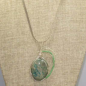 Gala Chrysocolla Cabochon Pendant Necklace