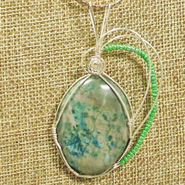 Gala Chrysocolla Cabochon Pendant Necklace