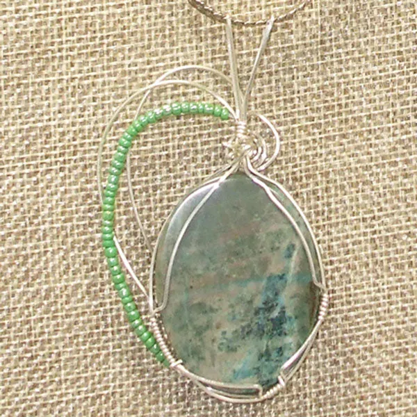 Gala Chrysocolla Cabochon Pendant Necklace