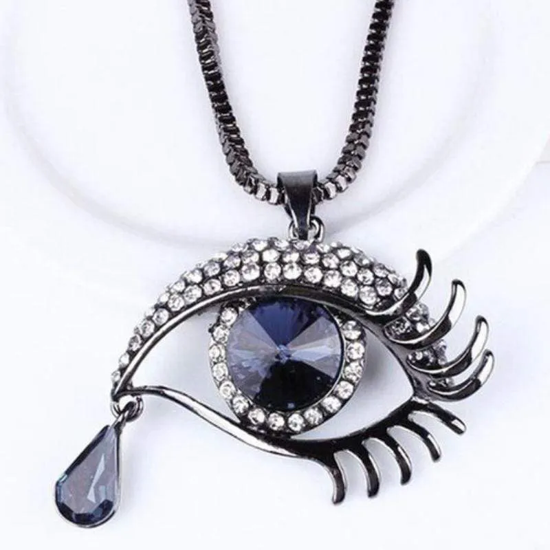 I'll Be Watching You Blue Gem Necklace