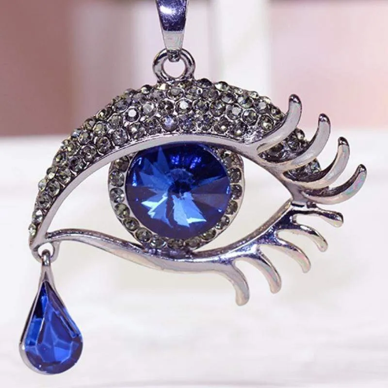 I'll Be Watching You Blue Gem Necklace