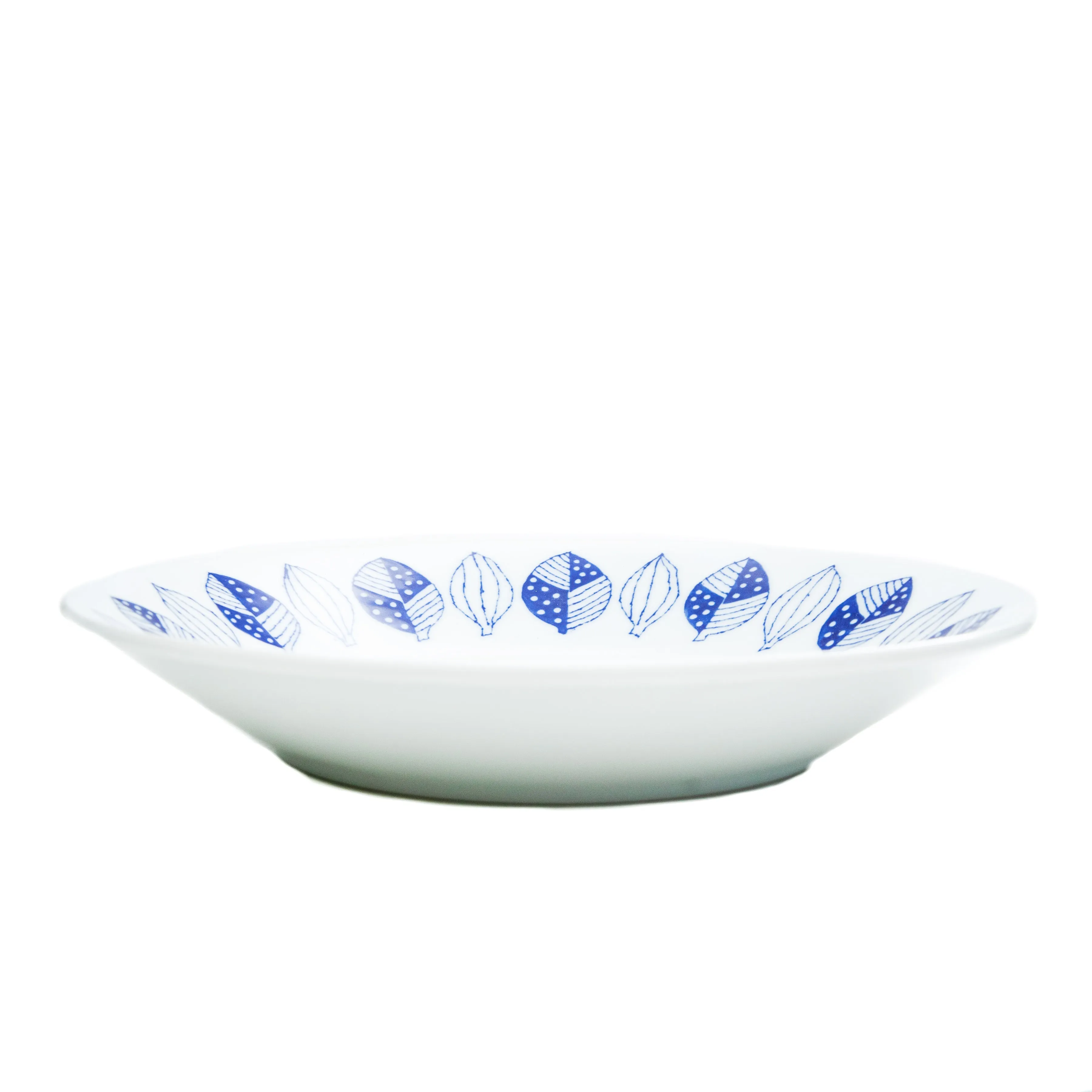 Japanese Porcelain Blue Leaf Plate