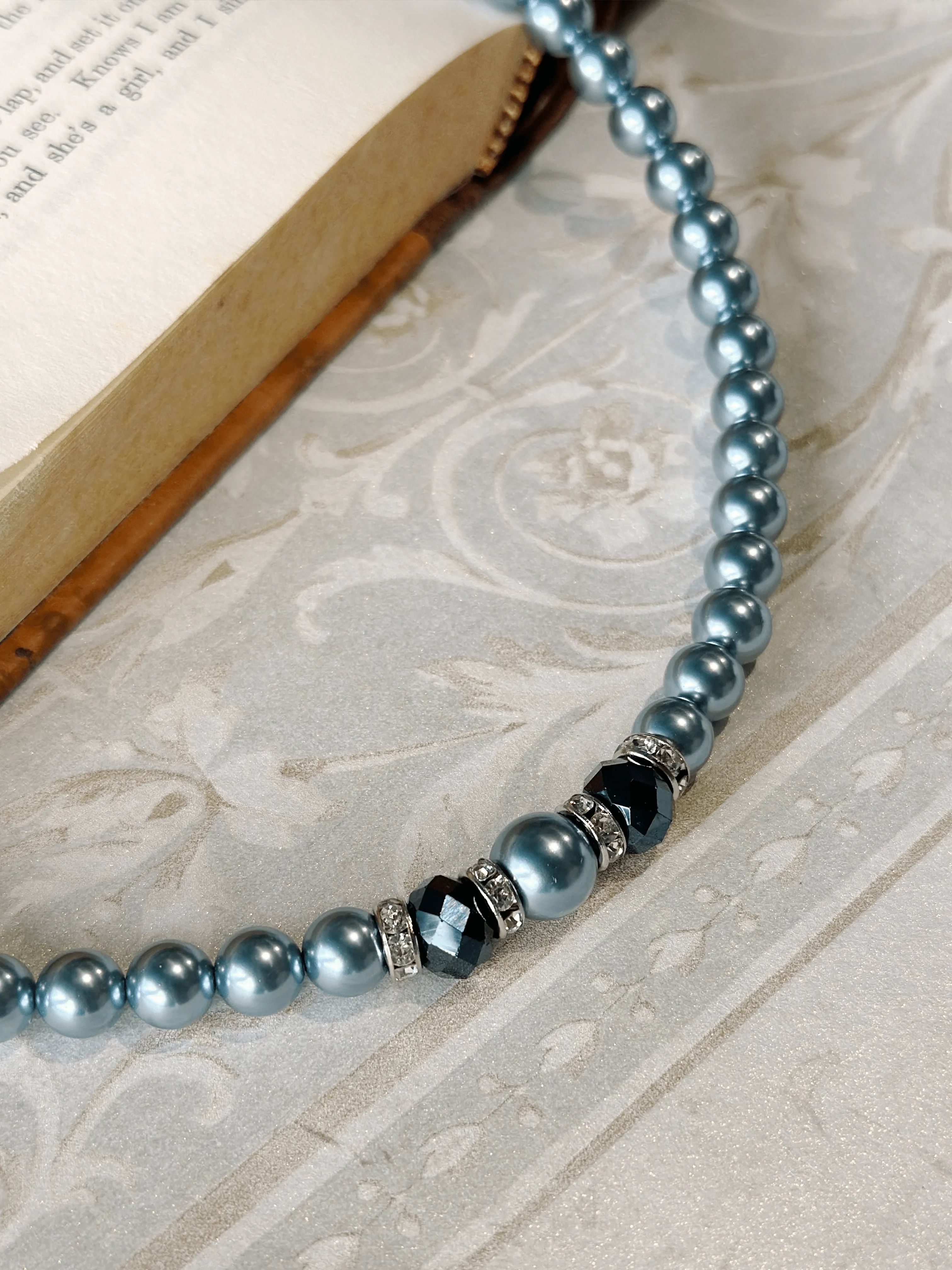 Juliette Pearl Necklace (Blue)