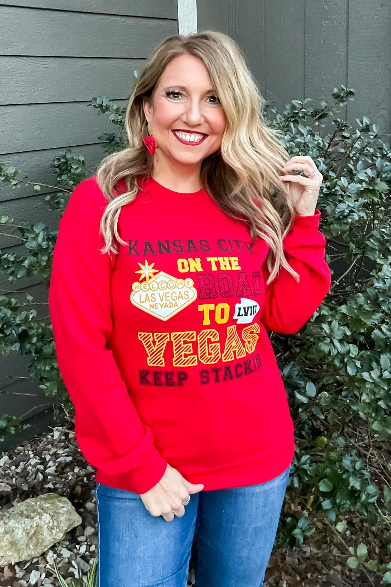 Kansas City to Vegas LVIII Unisex Sweatshirt : Red