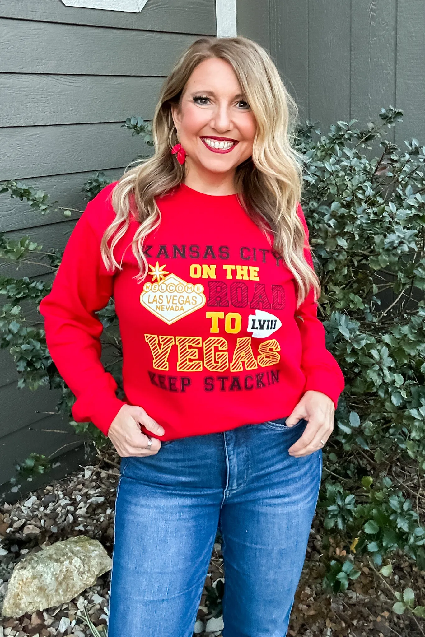 Kansas City to Vegas LVIII Unisex Sweatshirt : Red