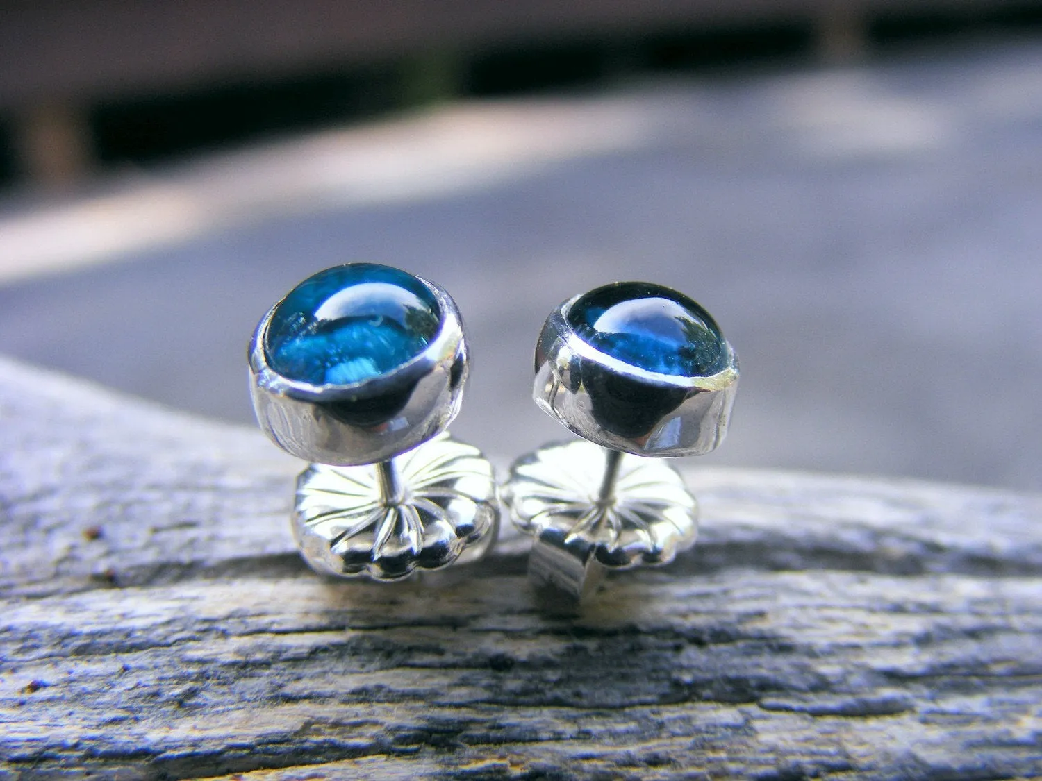 London Blue Topaz Studs Or Post Sterling Silver Earrings, December Gemstone Birthstone Earrings