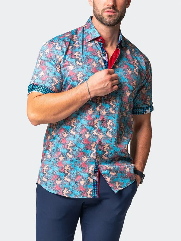 Maceoo Stretch Short-Sleeve Shirt | Galileo Journ Multi