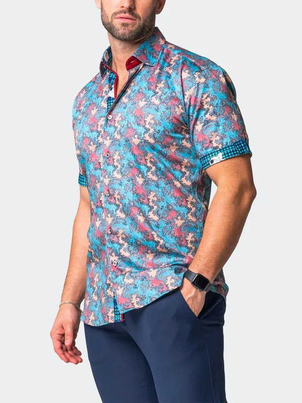 Maceoo Stretch Short-Sleeve Shirt | Galileo Journ Multi