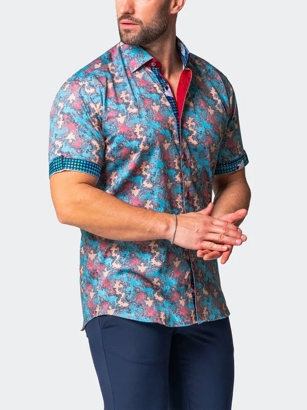 Maceoo Stretch Short-Sleeve Shirt | Galileo Journ Multi