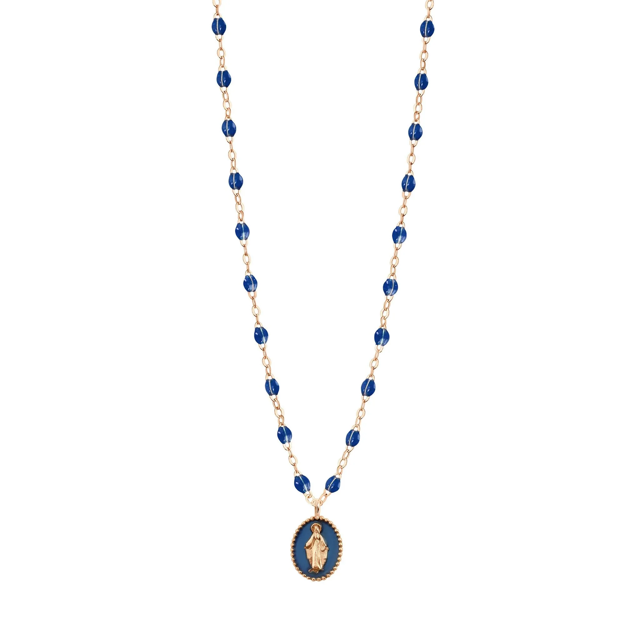 Madone resin charm Classic Gigi Lapis necklace, Rose Gold, 16.5"