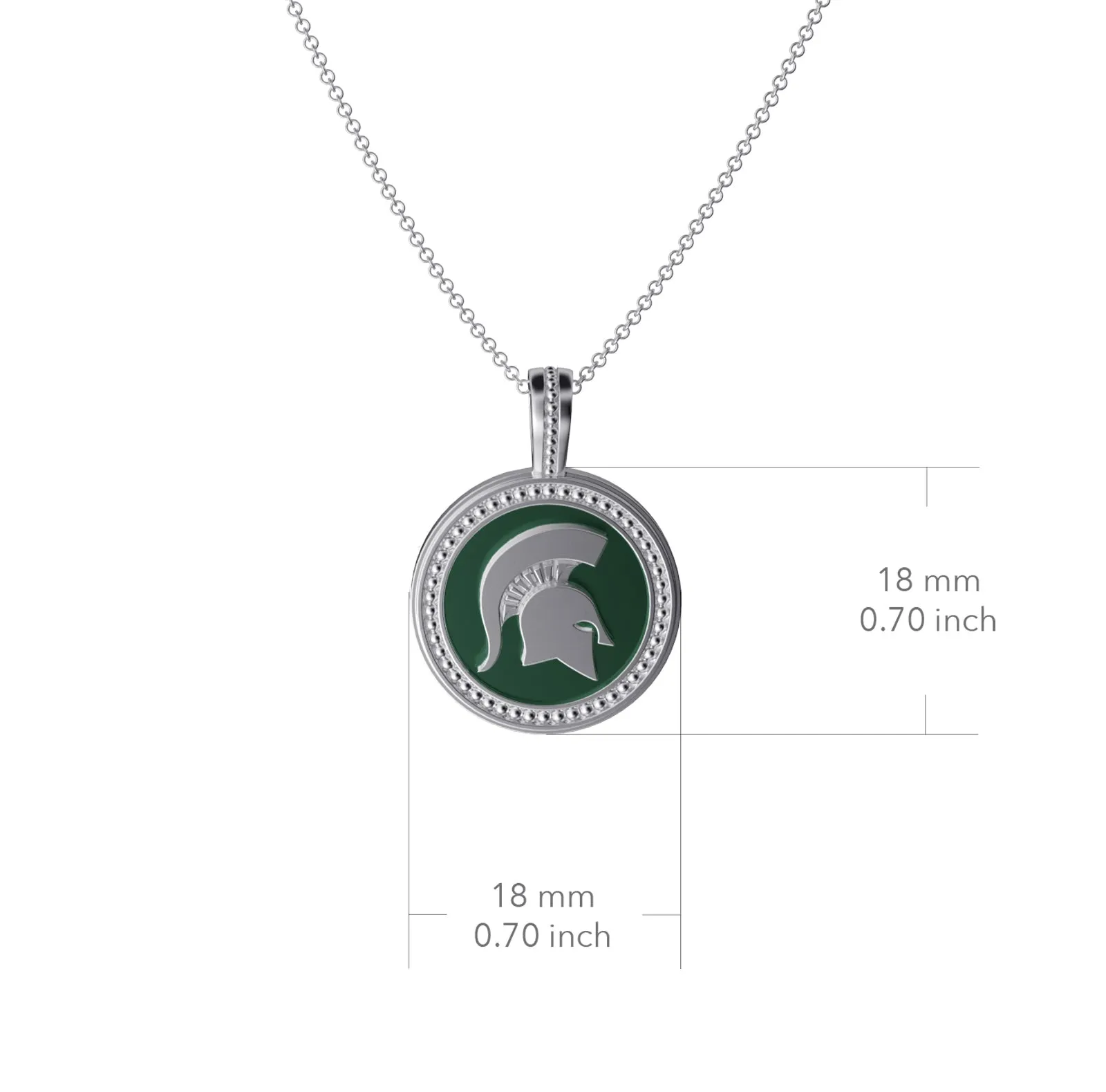 Michigan State University Coin Pendant Necklace - Enamel