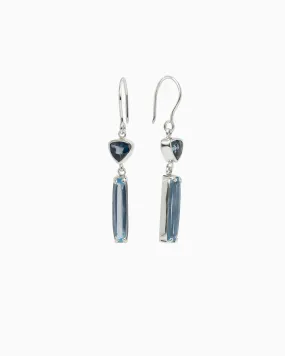 Ocean Water Drop Earrings - London Blue Topaz/Swiss Blue Topaz