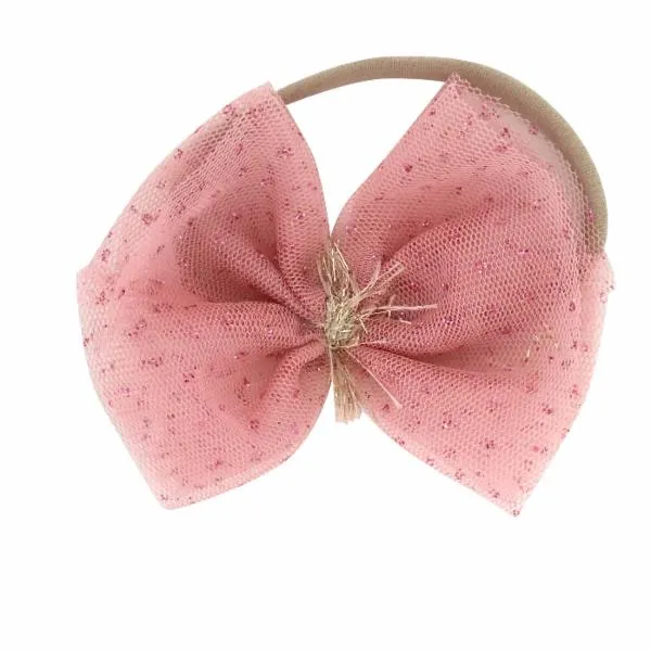 oh baby! Glinda Bow Nylon Headband - Blush