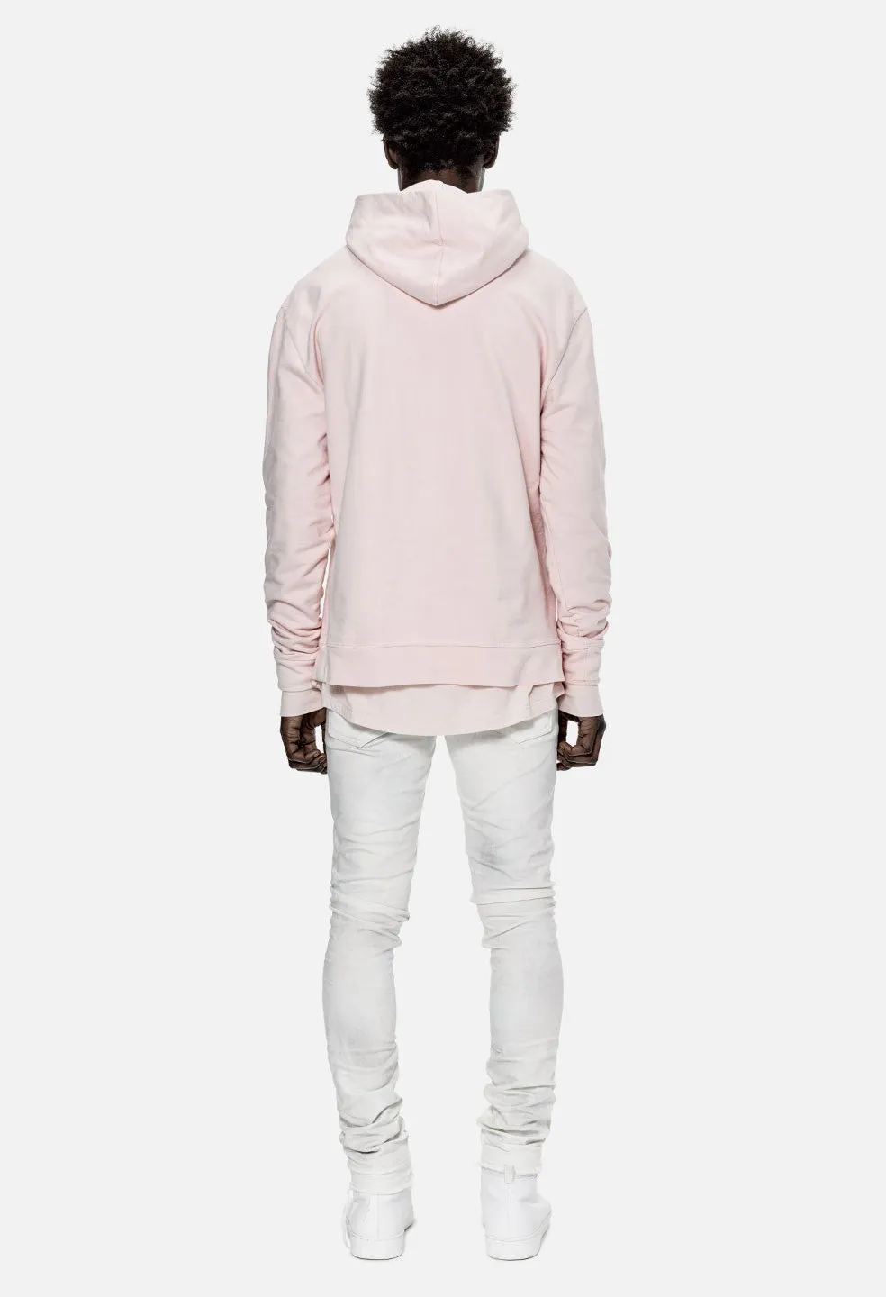 Oversized Cropped Hoodie / Pink