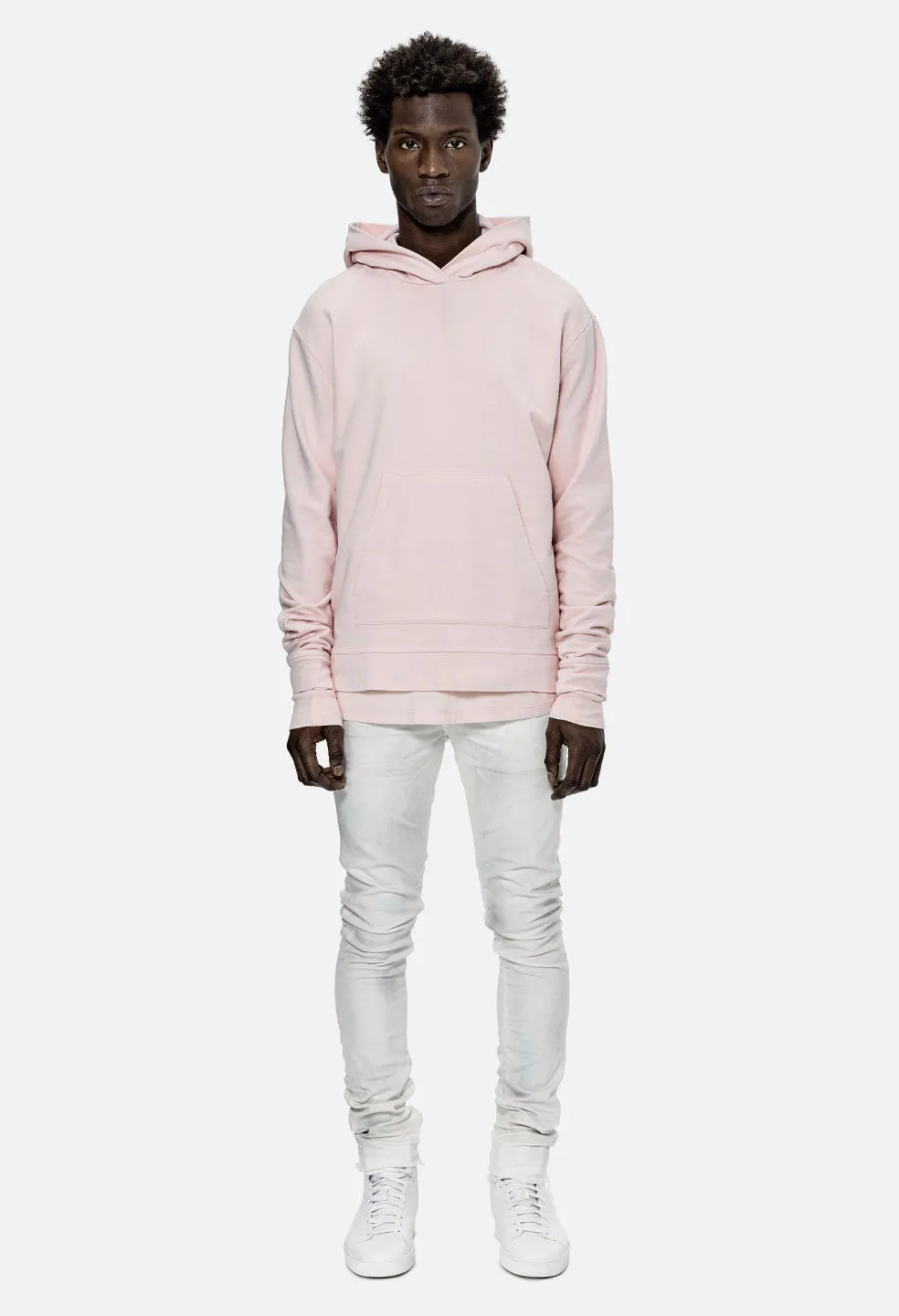 Oversized Cropped Hoodie / Pink