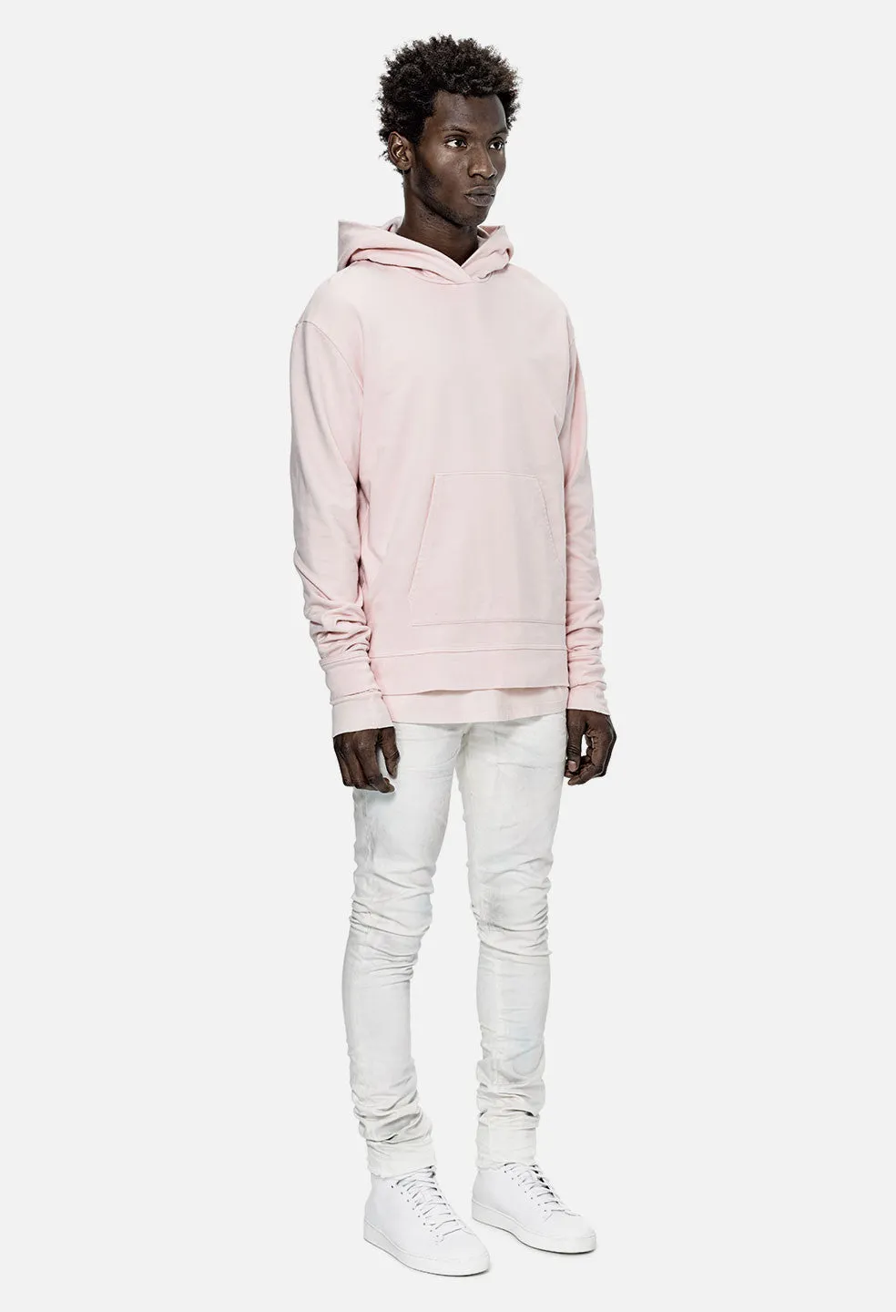 Oversized Cropped Hoodie / Pink