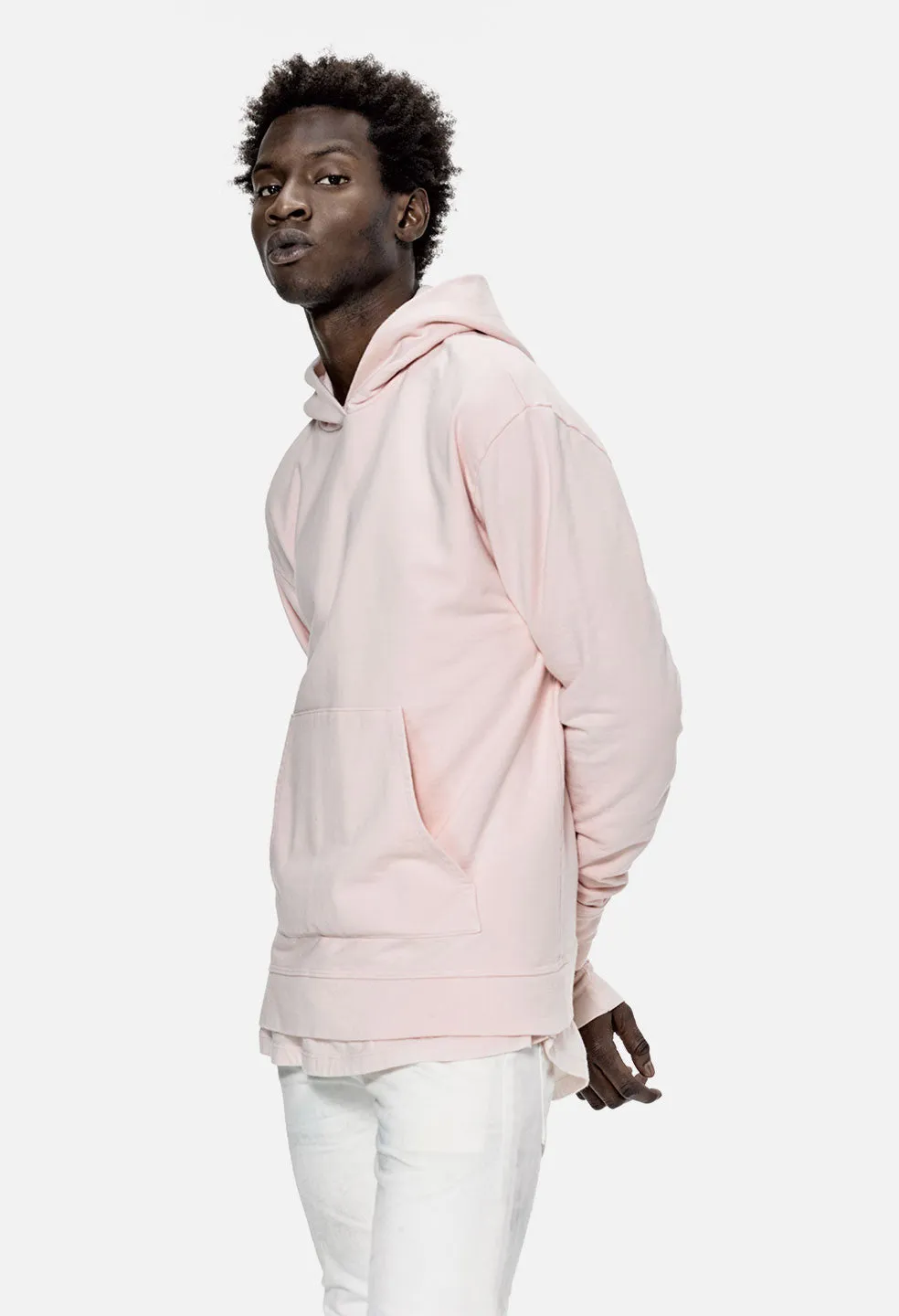 Oversized Cropped Hoodie / Pink