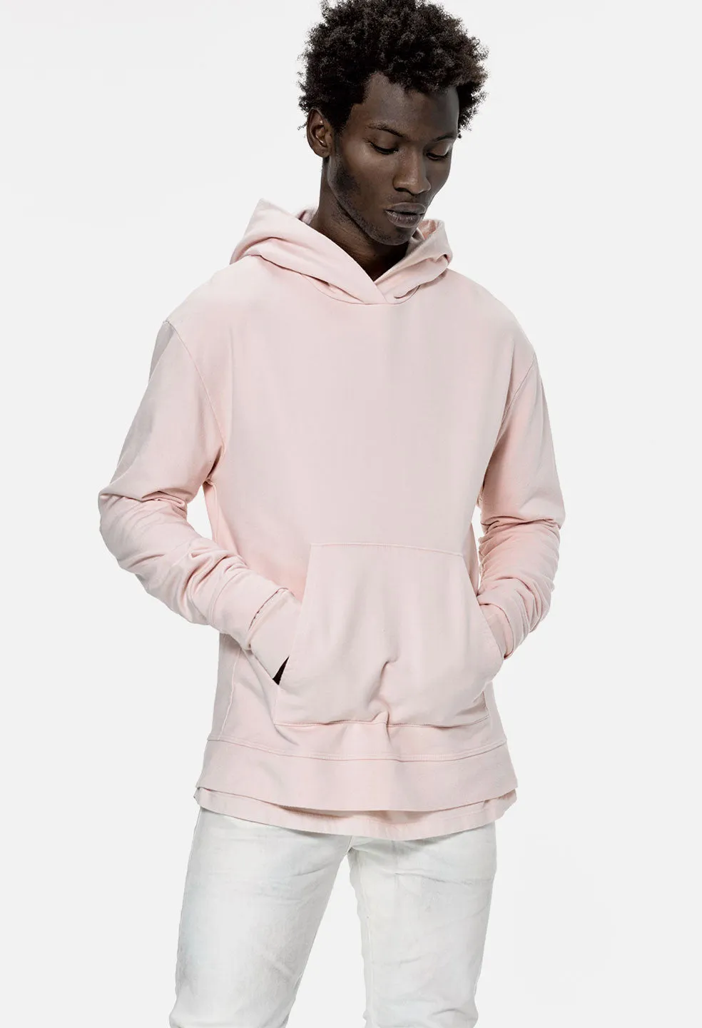 Oversized Cropped Hoodie / Pink