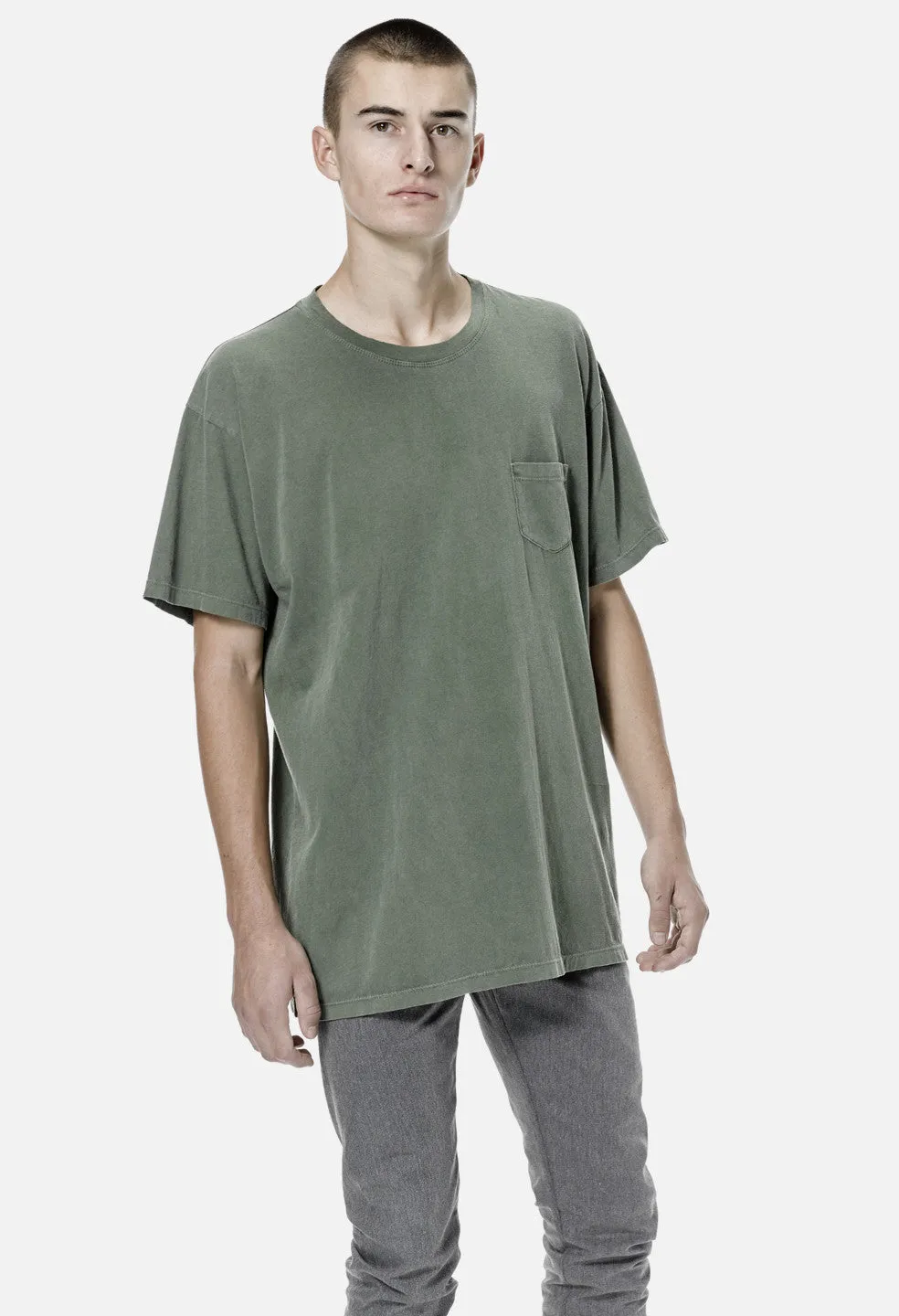 Oversized Pocket Crew / Olive