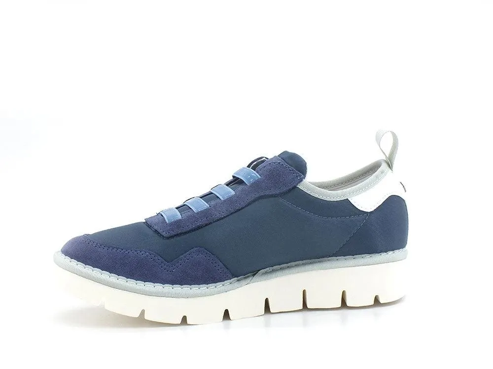 PAN CHIC Sneaker Slip On Suede Blu Denim P05W1601000018