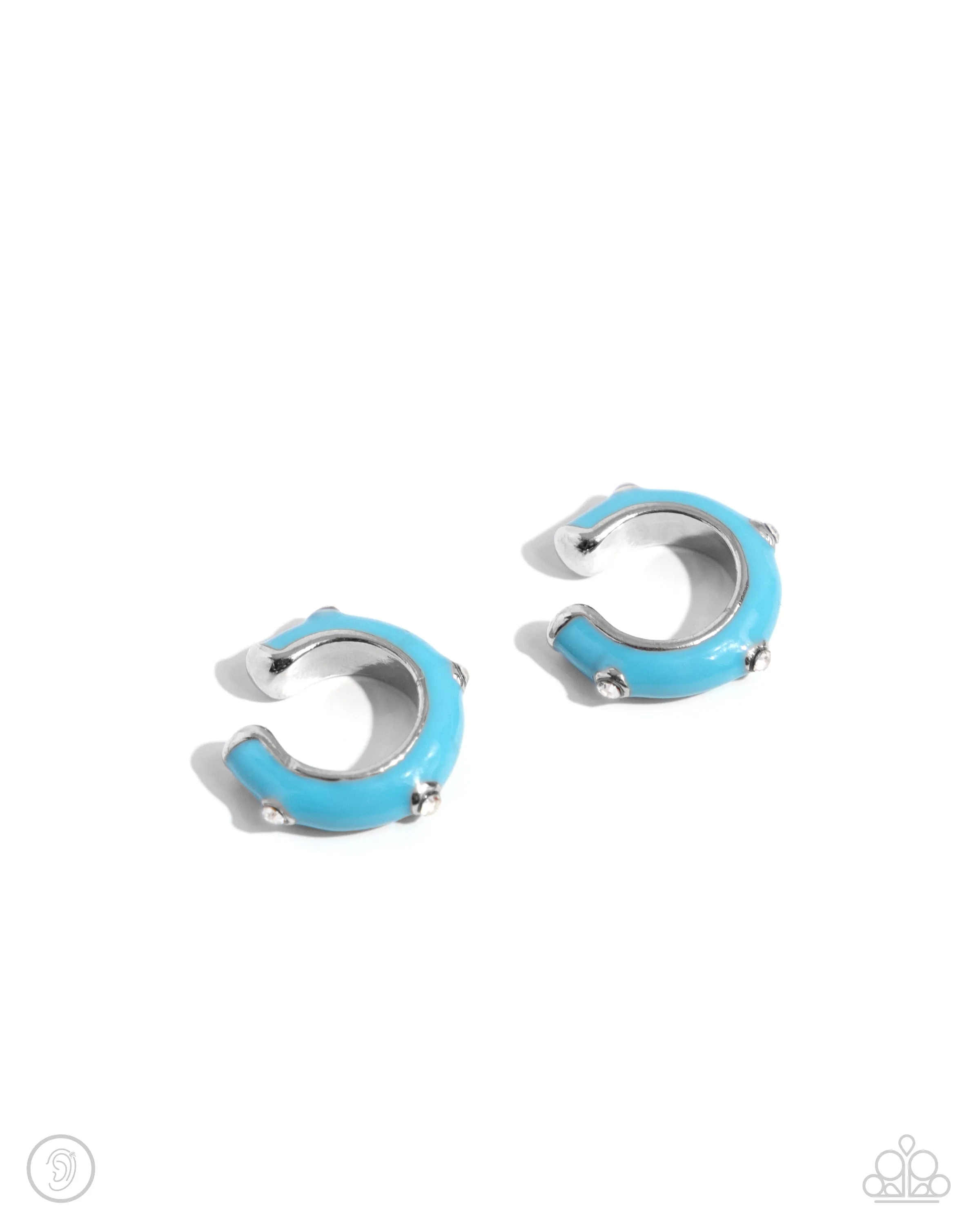 Paparazzi Coastal Color Blue Ear Cuff Post Earrings