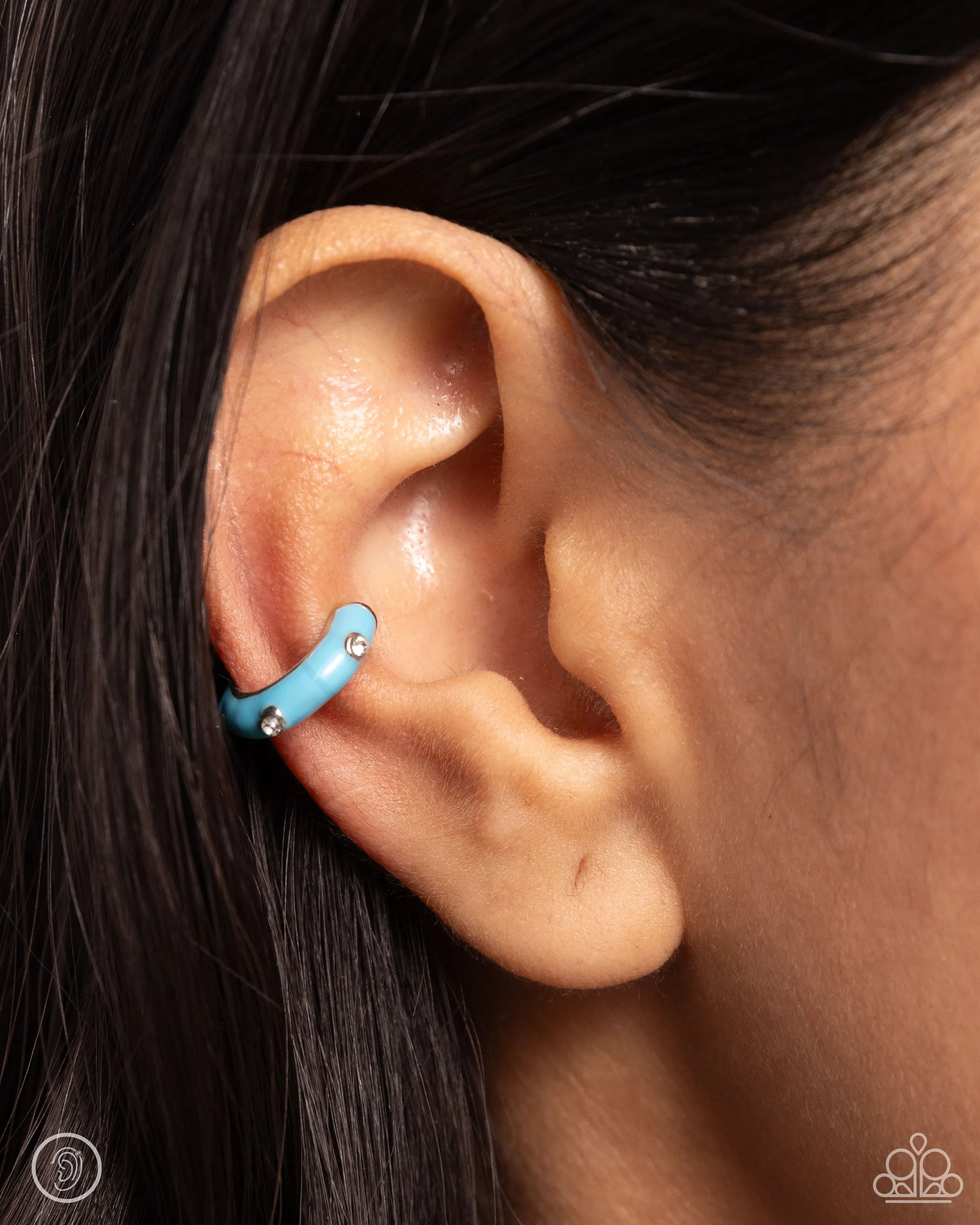 Paparazzi Coastal Color Blue Ear Cuff Post Earrings