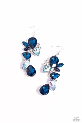 Paparazzi Fancy Flaunter Blue Earrings