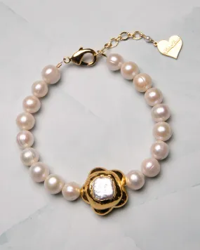 Pearl Flower Girl Bracelet